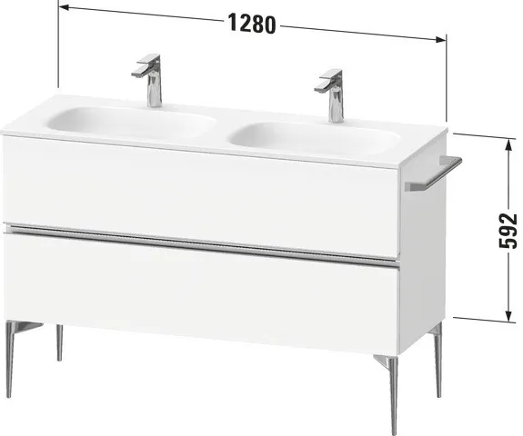 Duravit Waschtischunterschrank „Sivida“ 128 × 59,2 × 47,7 cm in Weiß Matt