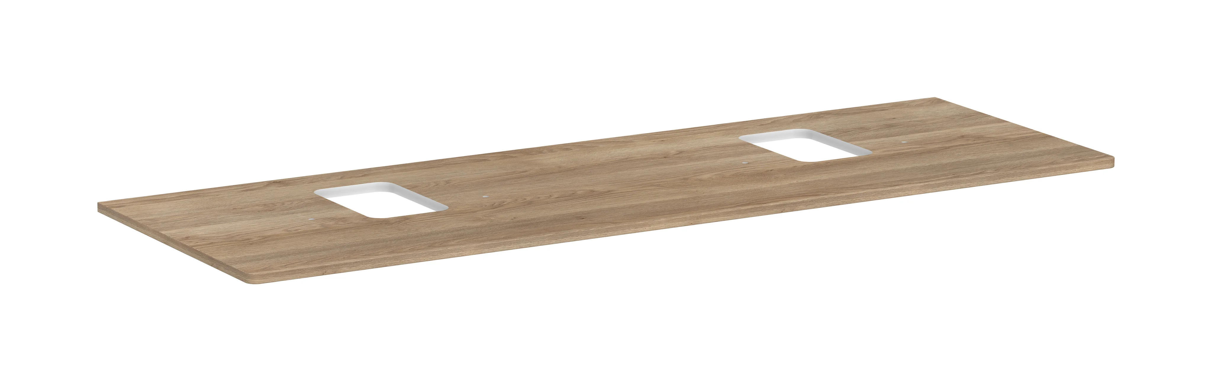 Hansgrohe Xelu Q Konsole in Eiche Natur, 1560x540 mm, mit 2 mittigen Ausschnitten für Aufsatzwaschtisch mit Hahnloch