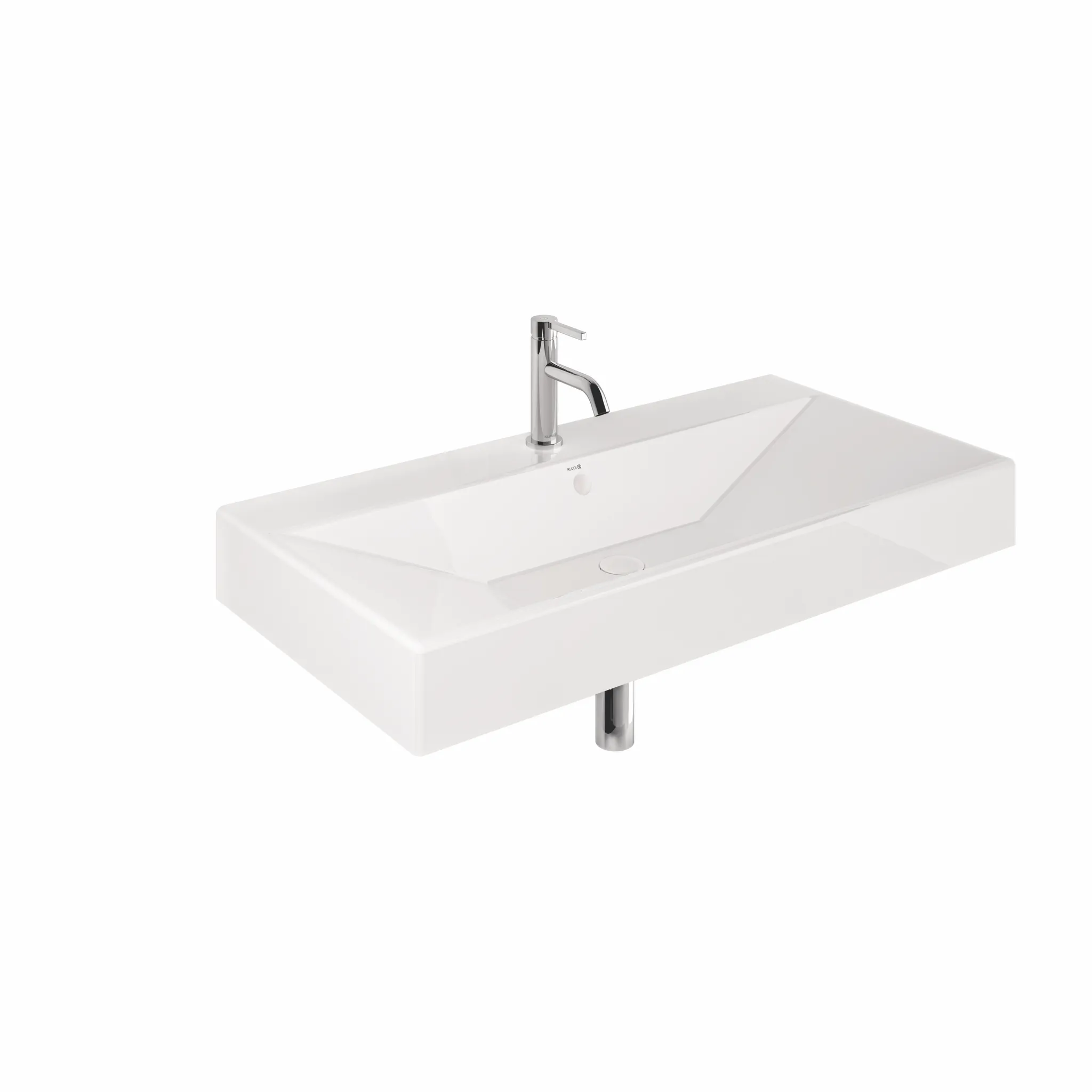 Kludi-RESA Waschtisch 101 x 50 cm H12 cm, Ein Hahnloch, Mattschwarz Kludi-RESA Waschtisch 101 x 50 cm H12 cm, Ein Hahnloch, Mattschwarz