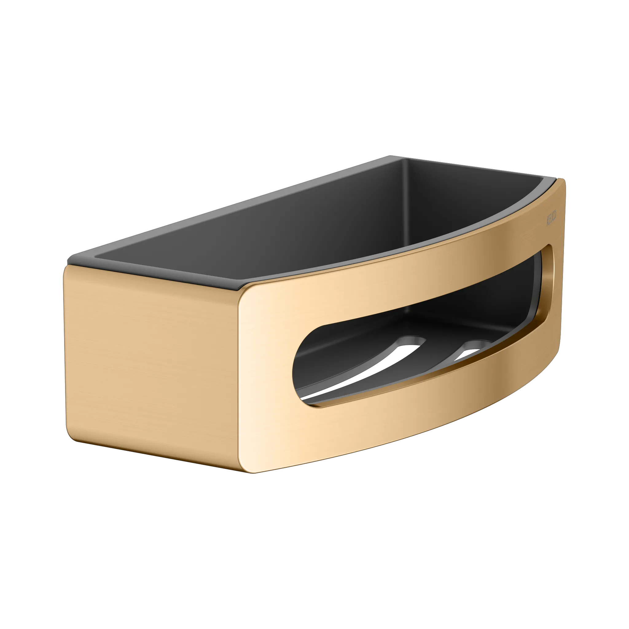 KEUCO ELEGANCE Duschablage Kunststoff-Einsatz anthrazit Messing gebürstet KEUCO ELEGANCE Duschablage Kunststoff-Einsatz anthrazit Messing gebürstet