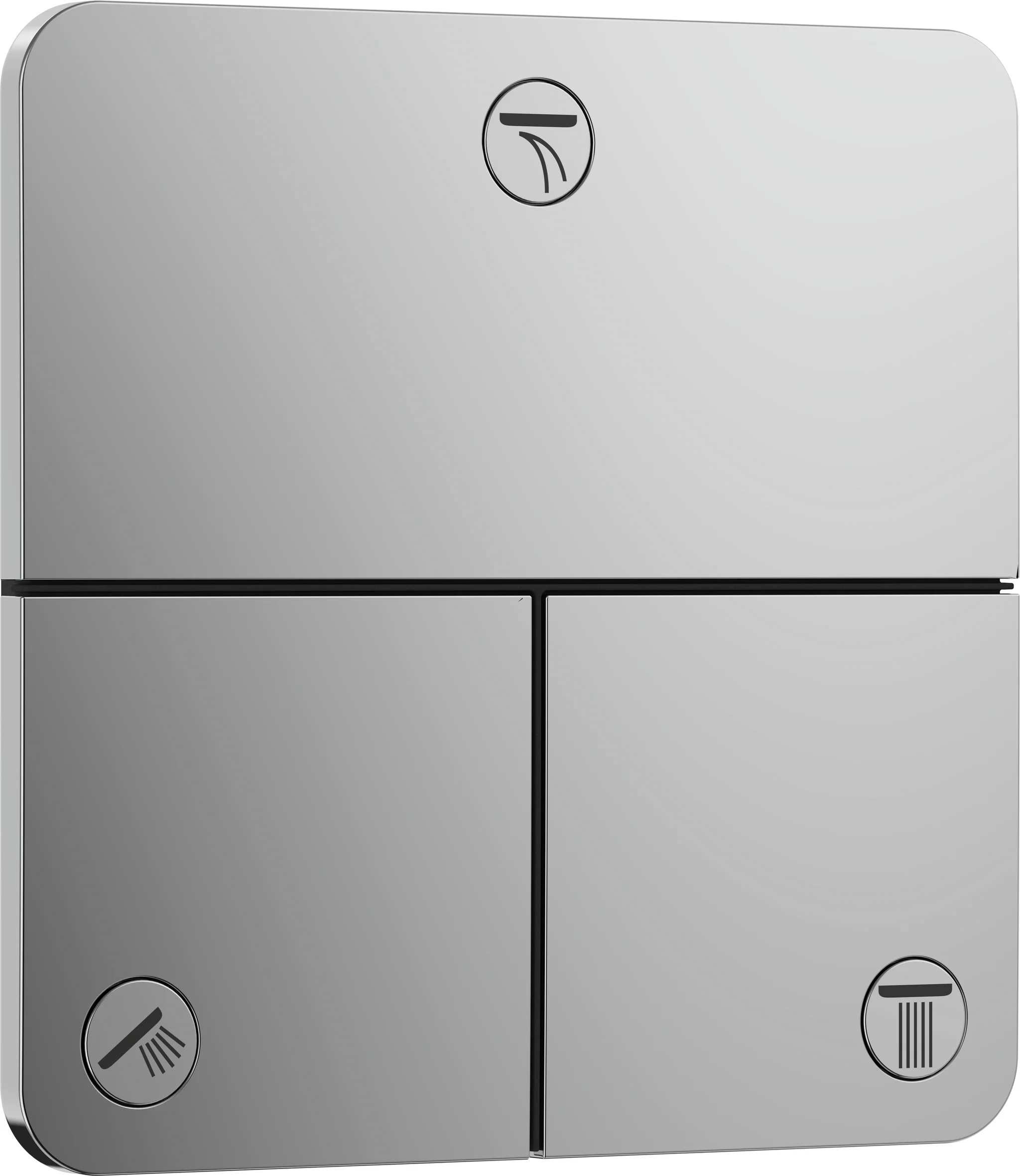 Hansgrohe ShowerSelect Comfort Q Absperrventil Unterputz, Chrom, 3 Verbraucher, Durchflussmenge 26 l/min, max. 32 l/min bei 3 bar, min./max. Betriebsdruck 1/10 bar