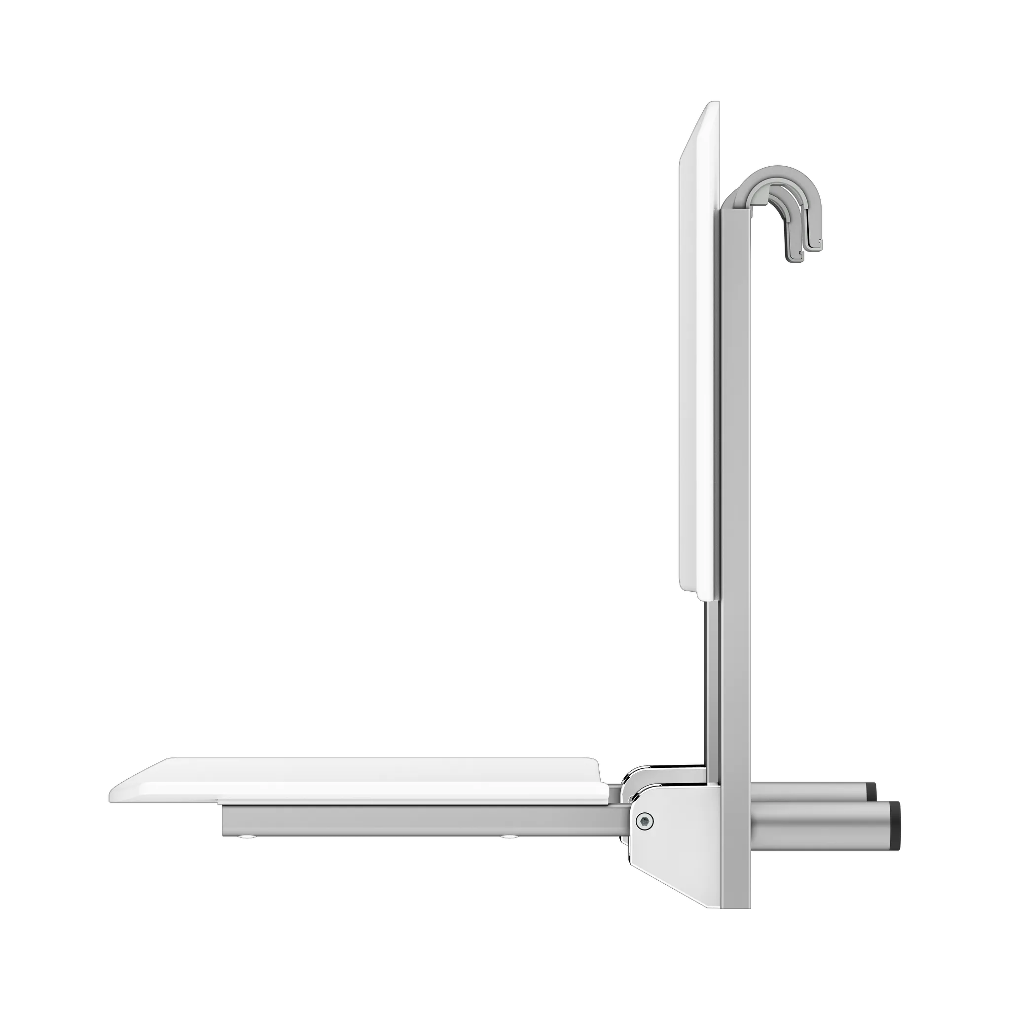 Klappsitz zum Einhängen „Care“ in Silber (eloxiert) Klappsitz zum Einhängen „Care“ in Silber (eloxiert)