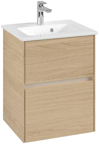 Villeroy & Boch Waschtischunterschrank „Collaro“ 472 × 610 × 404 mm Nordic Oak, mit Beleuchtung, für Becken mittig