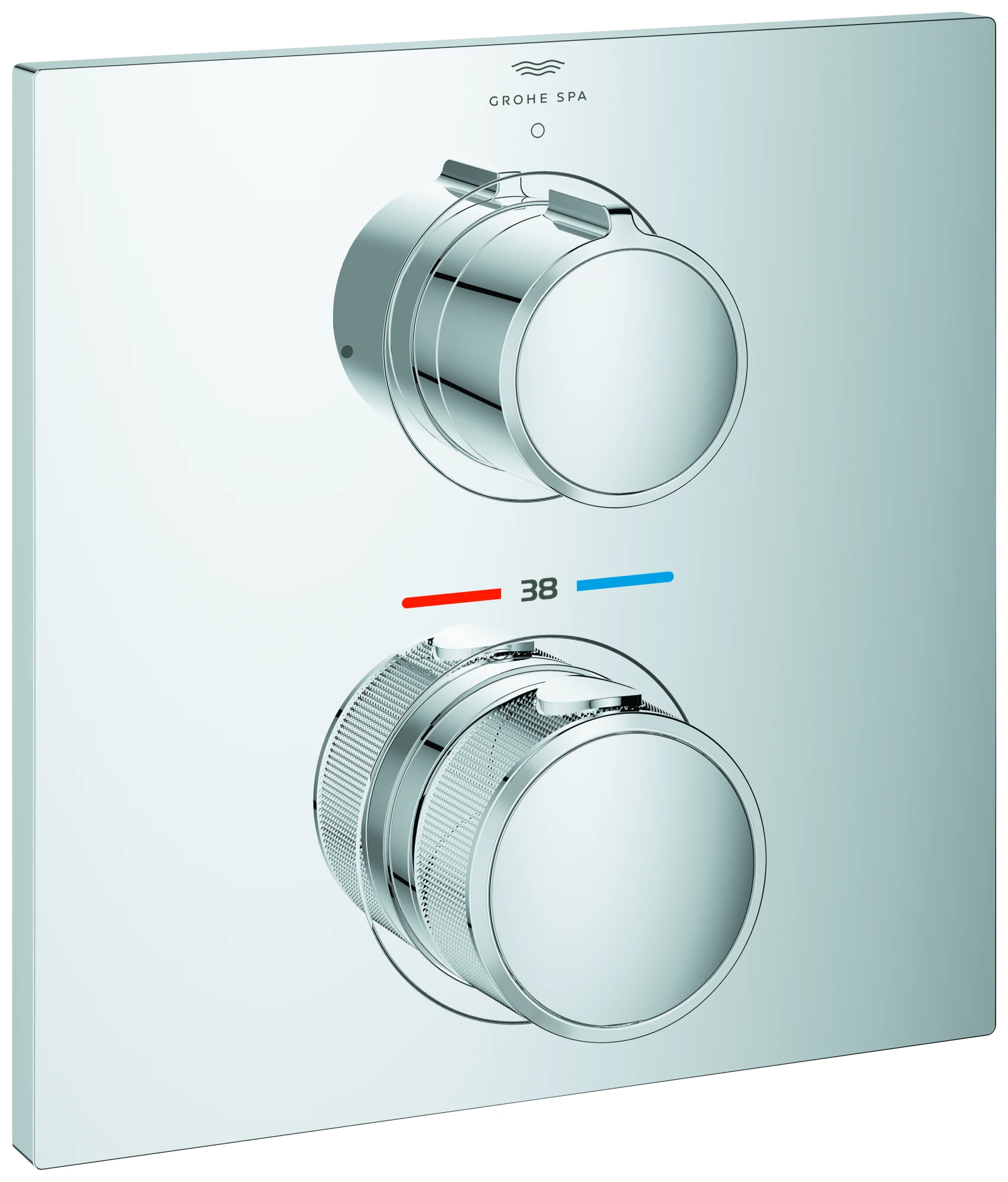 Thermostat Allure 19380_2, Fertigmontageset für Rapido SmartBox, 1 Absperrventil, chrom