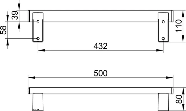 KEUCO Haltegriff „Axess“ 50 cm Ausführung in Schwarz (matt) KEUCO Haltegriff „Axess“ 50 cm Ausführung in Schwarz (matt)