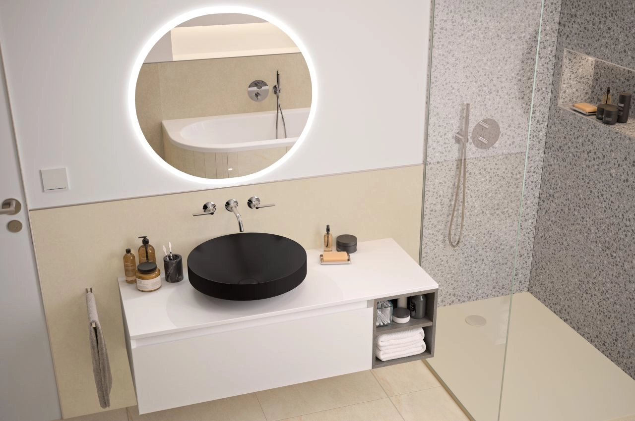 repaBAD Regal „Cube 52“ 300 × 520 × 520 mm in Weiß Glanz