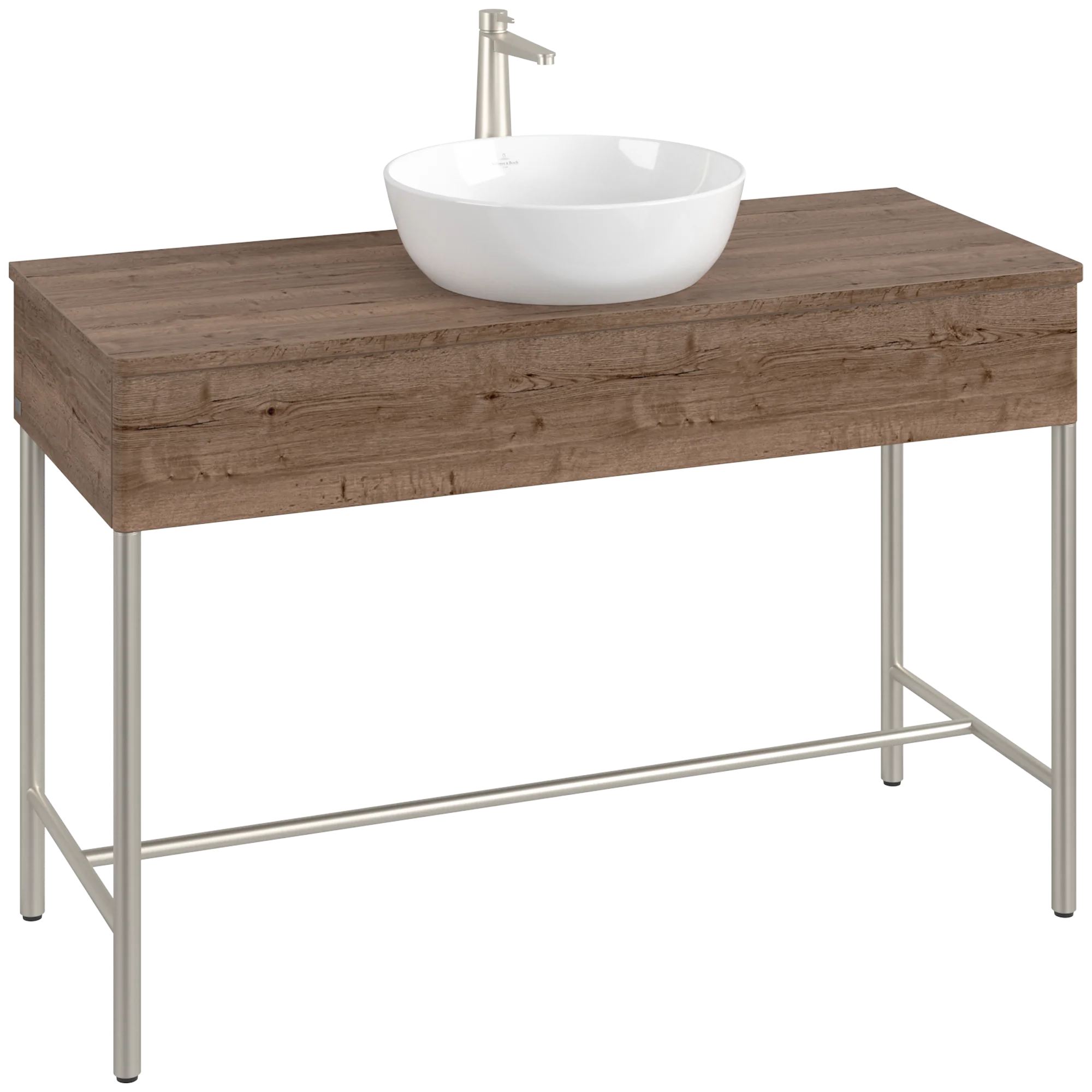 Villeroy & Boch Waschbeckenunterschrank Artis, Eckig, Tobacco Oak, 1.200 x 782 x 500 mm, mit Metallgestell und Beleuchtung Villeroy & Boch Waschbeckenunterschrank Artis, Eckig, Tobacco Oak, 1.200 x 782 x 500 mm, mit Metallgestell und Beleuchtung