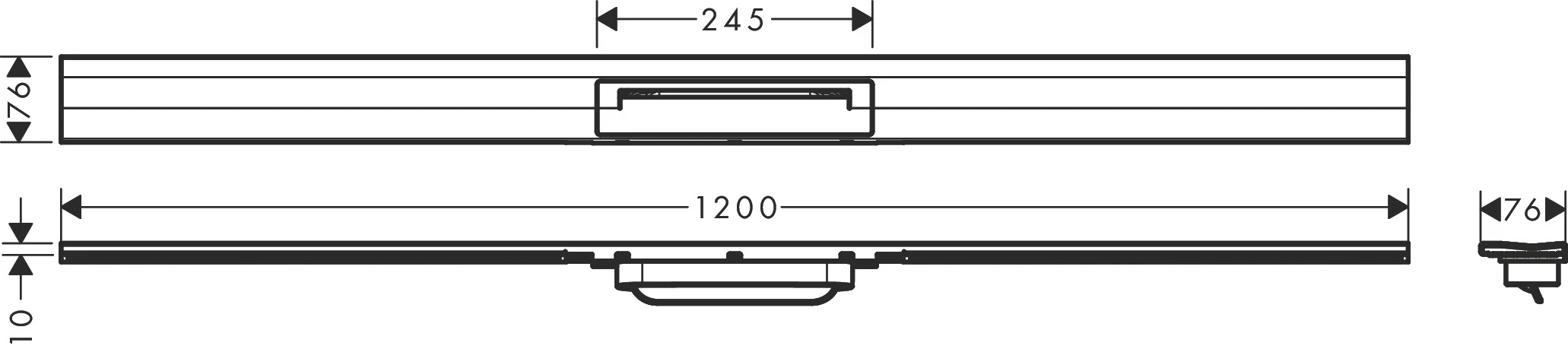 RainDrain Flex Duschrinne 1200 mm kürzbar für Wandmontage BST