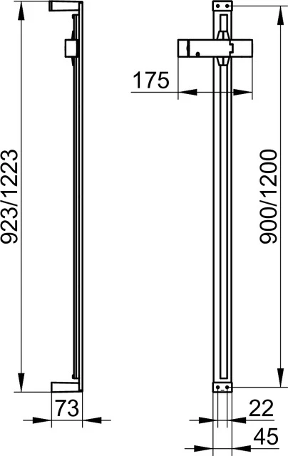 Edition 11 51185130900 Brausestange mit Brauseschieber 900 mm Schwarzchrom gebürstet