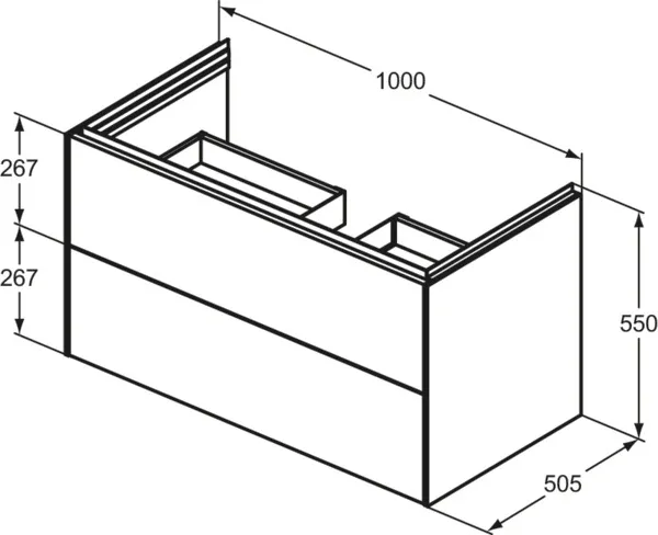 Ideal Standard Waschtischunterschrank „Conca“ 100 × 55,5 × 50,5 cm Sunset matt lackiert Ideal Standard Waschtischunterschrank „Conca“ 100 × 55,5 × 50,5 cm Sunset matt lackiert
