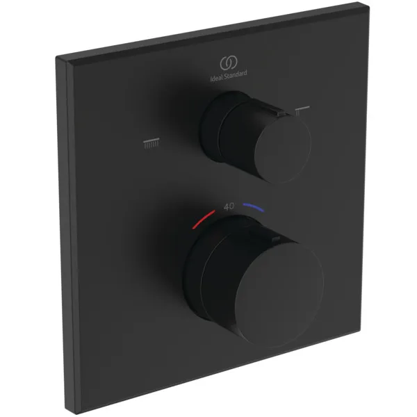 Ideal Standard Badethermostat Ceratherm C100 Unterputz Rosette 163x163mm Silk Black