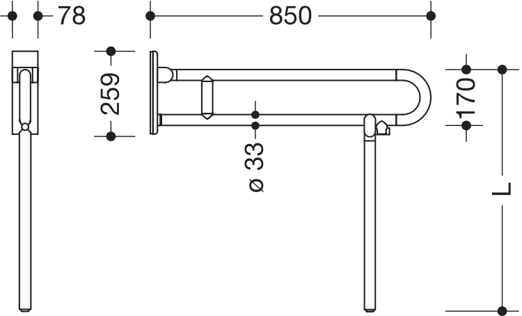 HEWI Stützklappgriff mobil „Serie 801“