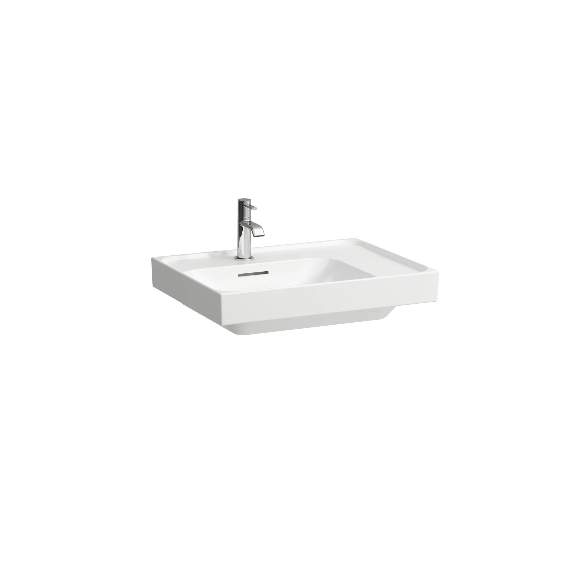 Aufsatzwaschtisch MEDA 460x600x160 Ablage rechts 1 Hahnloch mit Überlauf Weiß Aufsatzwaschtisch MEDA 460x600x160 Ablage rechts 1 Hahnloch mit Überlauf Weiß