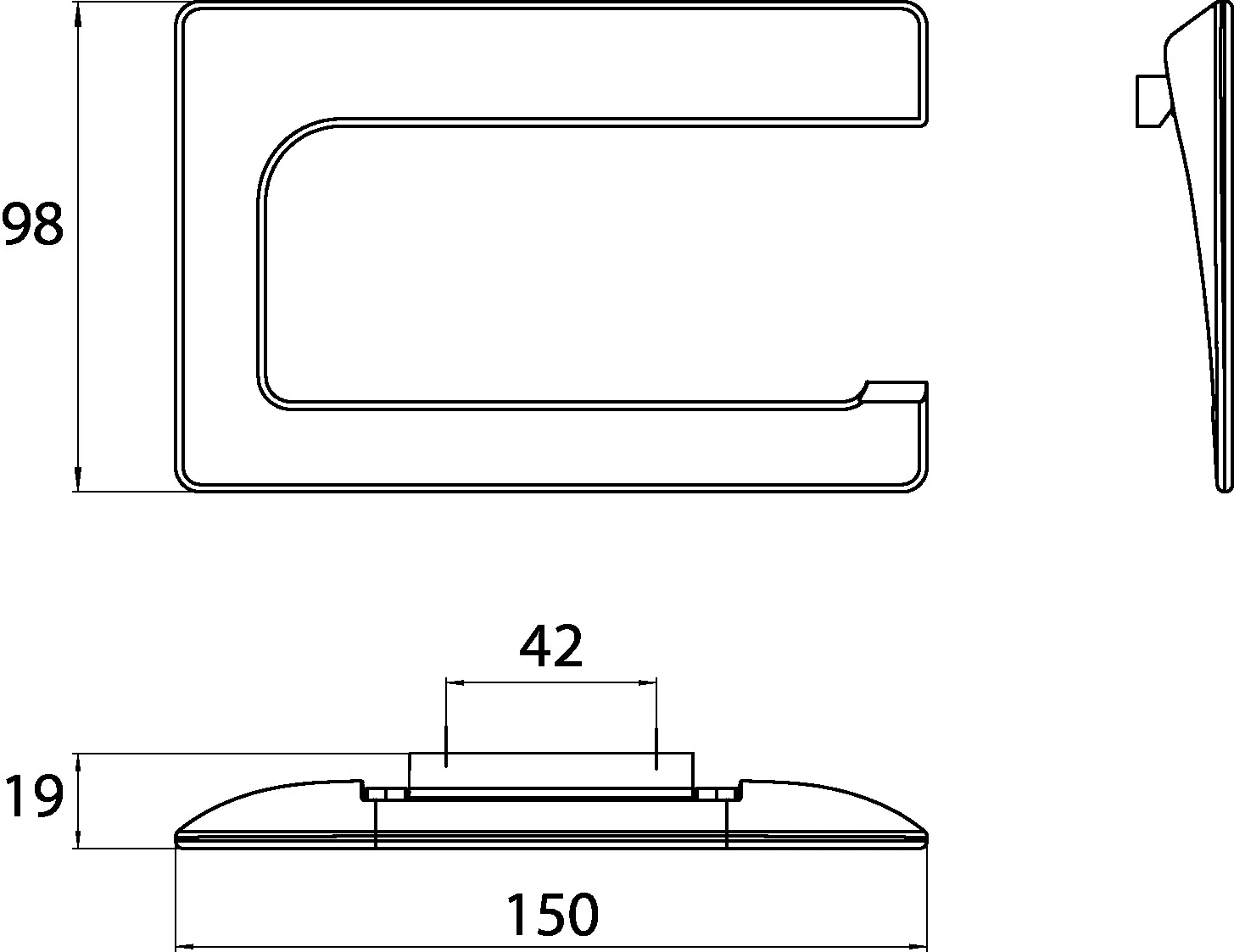 art Papierhalter ohne Deckel chrom art Papierhalter ohne Deckel chrom