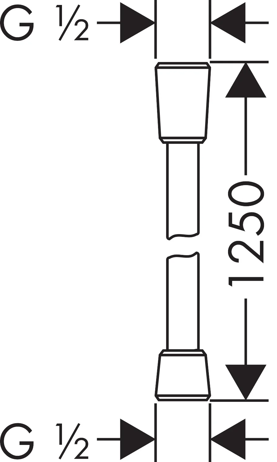 Hansgrohe AXOR ShowerSolutions Brauseschlauch 1,25 m Chrom, knickgeschützt, mit Drehwirbel und konischen Muttern