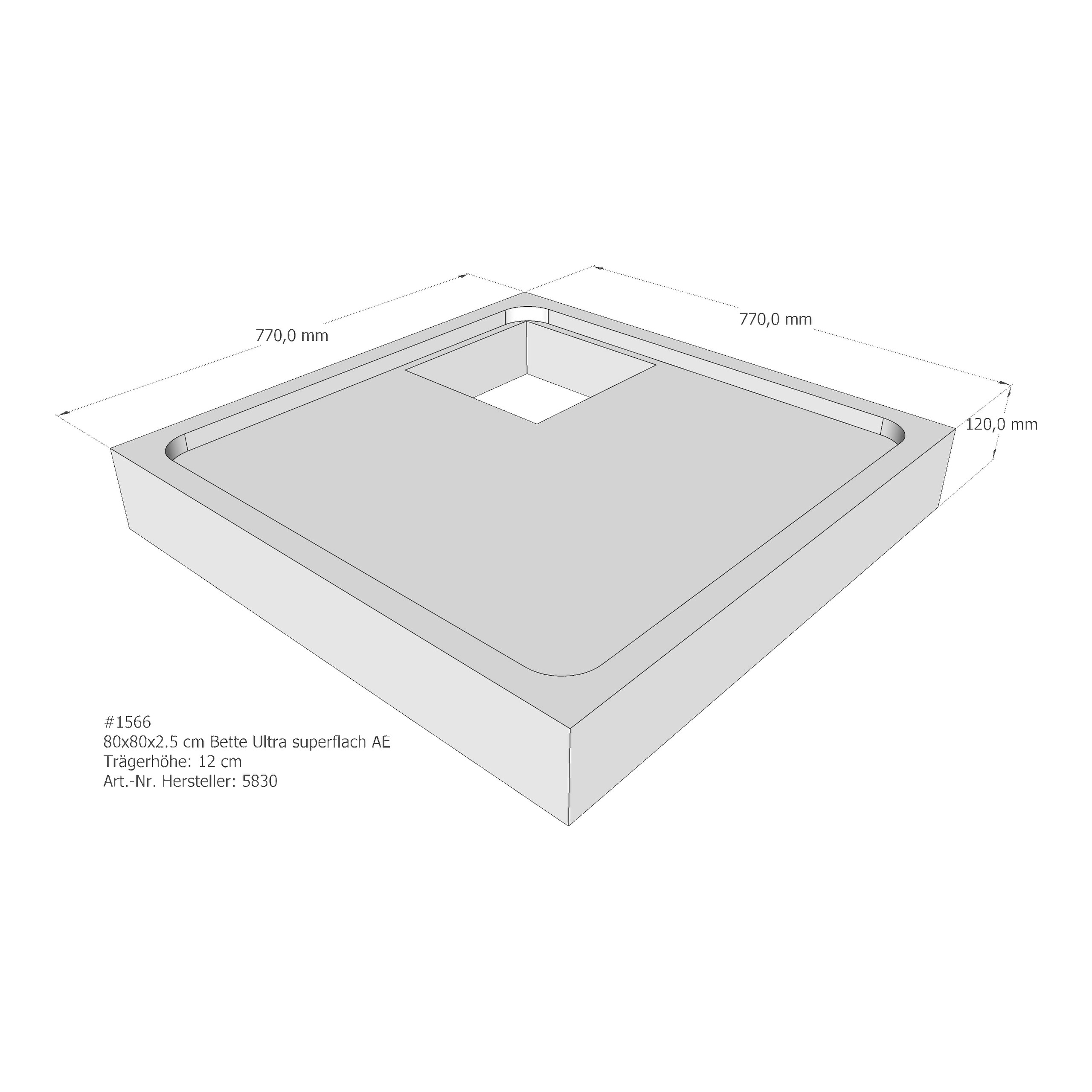 Duschwannenträger für Bette Ultra (superflach) 80 × 80 × 2,5 cm Breite: 80 cm / Länge: 80 cm Duschwannenträger für Bette Ultra (superflach) 80 × 80 × 2,5 cm Breite: 80 cm / Länge: 80 cm