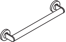 HaltegriffEdelstahl, PVD, Achsmaß 406 mm, Tiefe 70 mm, Stangendurchmesser 32 mm, in Farbe CK (messing glänzend)