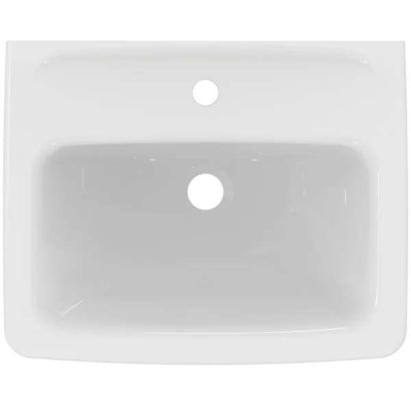 Ideal Standard Eurovit Waschtisch 55 cm, weiß mit Hahnloch und Überlauf