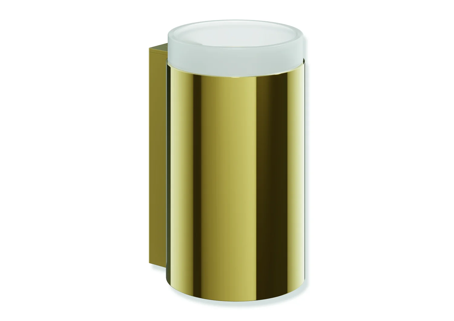 HEWI Glasbecher mit Halter System 162, Edelstahl PVD Gold glänzend, 70 mm Durchmesser, 124 mm hoch HEWI Glasbecher mit Halter System 162, Edelstahl PVD Gold glänzend, 70 mm Durchmesser, 124 mm hoch