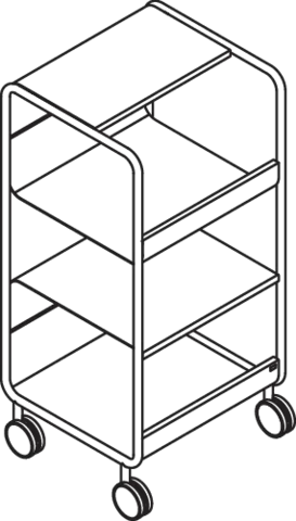 HEWI Beistellwagen 43 × 90,4 × 40 cm in Schwarz tiefmatt / Chrom HEWI Beistellwagen 43 × 90,4 × 40 cm in Schwarz tiefmatt / Chrom