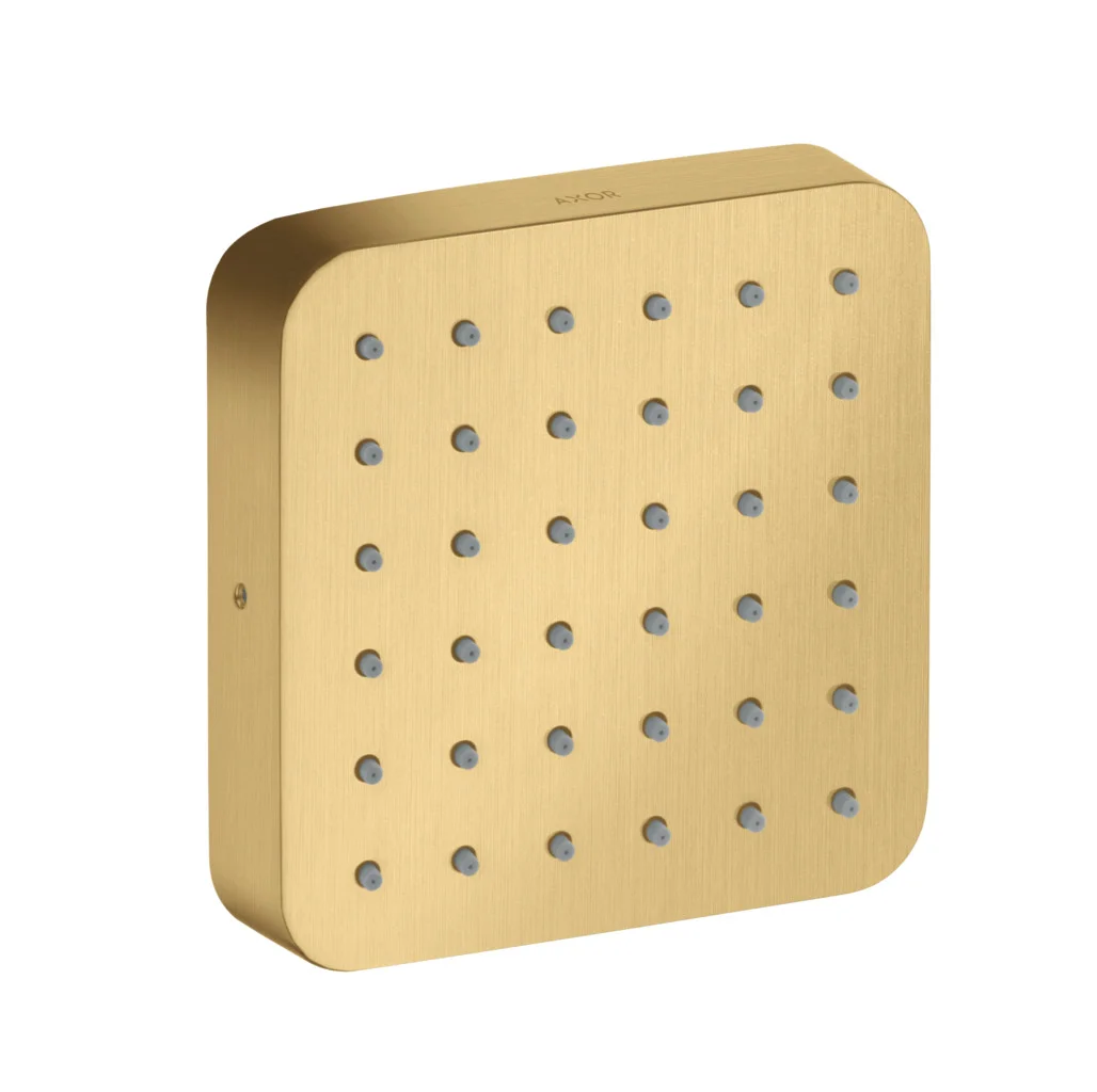 Hansgrohe AXOR Citterio E Brausemodul Unterputz softsquare Brushed Gold Optic 120x120mm Rain Strahl verstellbarer Winkel für Kopf-, Nacken- oder Seitenbrause, DN15, Metall