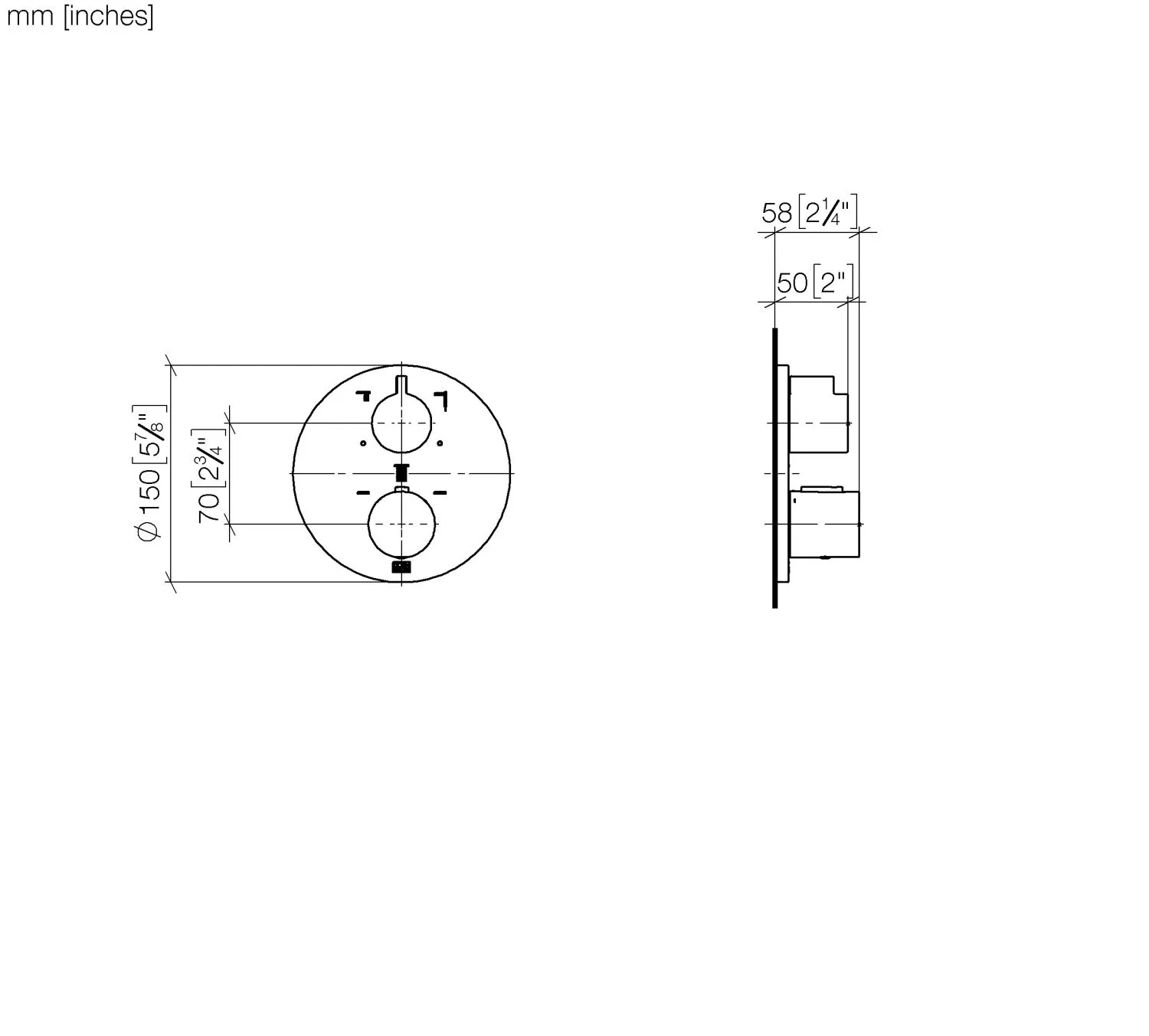UP-Thermostat mit Dreiwege-Mengenregulierung SERIENSPEZIFISCH Chrom 36427970