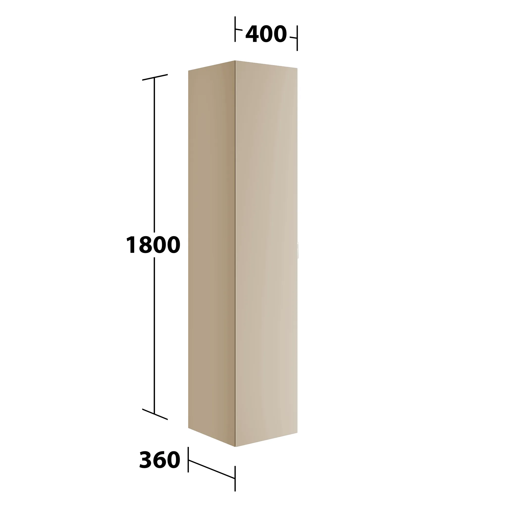 KEUCO Hochschrank „Edition 11 Art“ Sand (Lack, seidenmatt), Sand (Lack, seidenmatt), Anschlag links, mit Steckdose 400 × 1800 × 360 mm