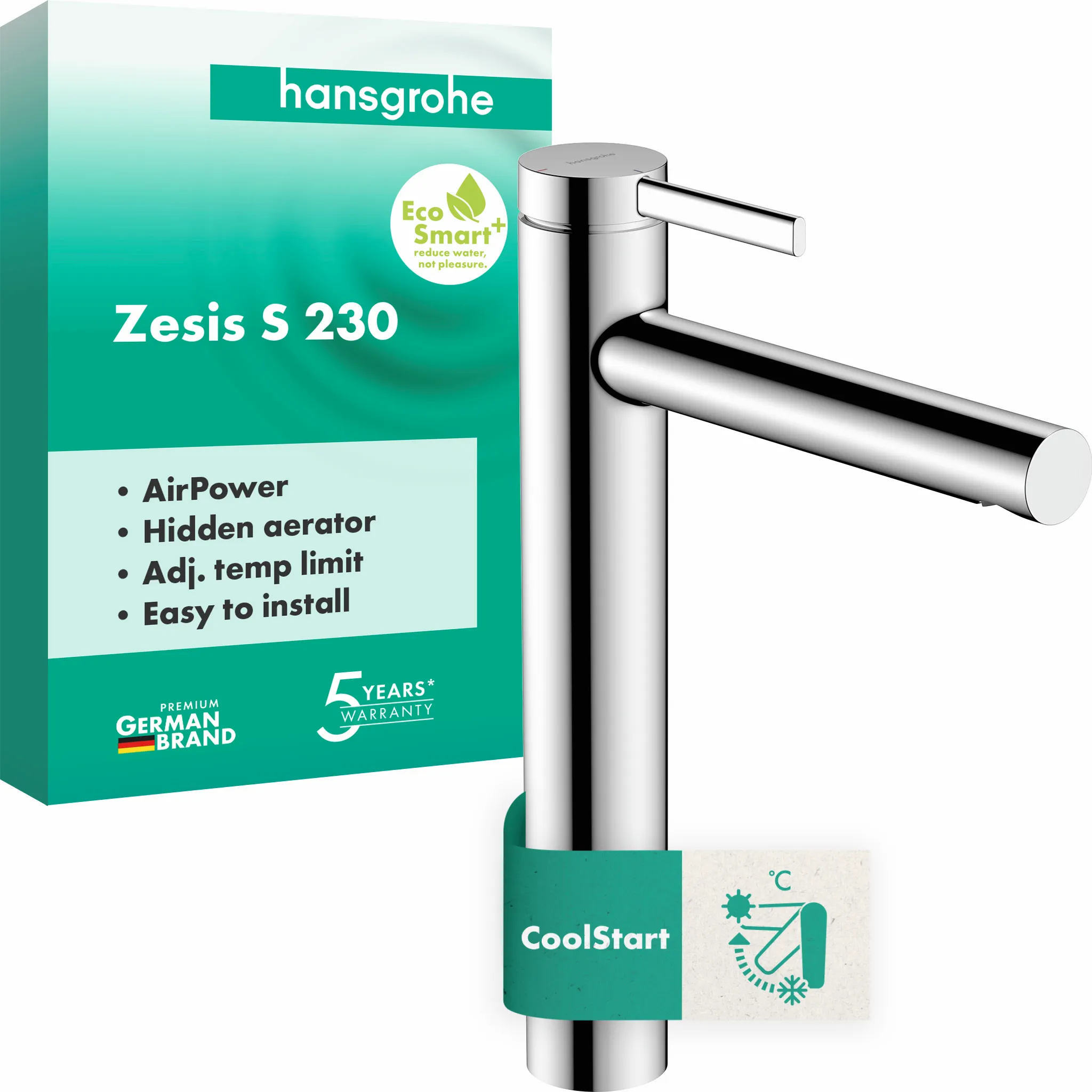Waschtischarmatur „Zesis S“ Ausladung 178 mm in Chrom Waschtischarmatur „Zesis S“ Ausladung 178 mm in Chrom