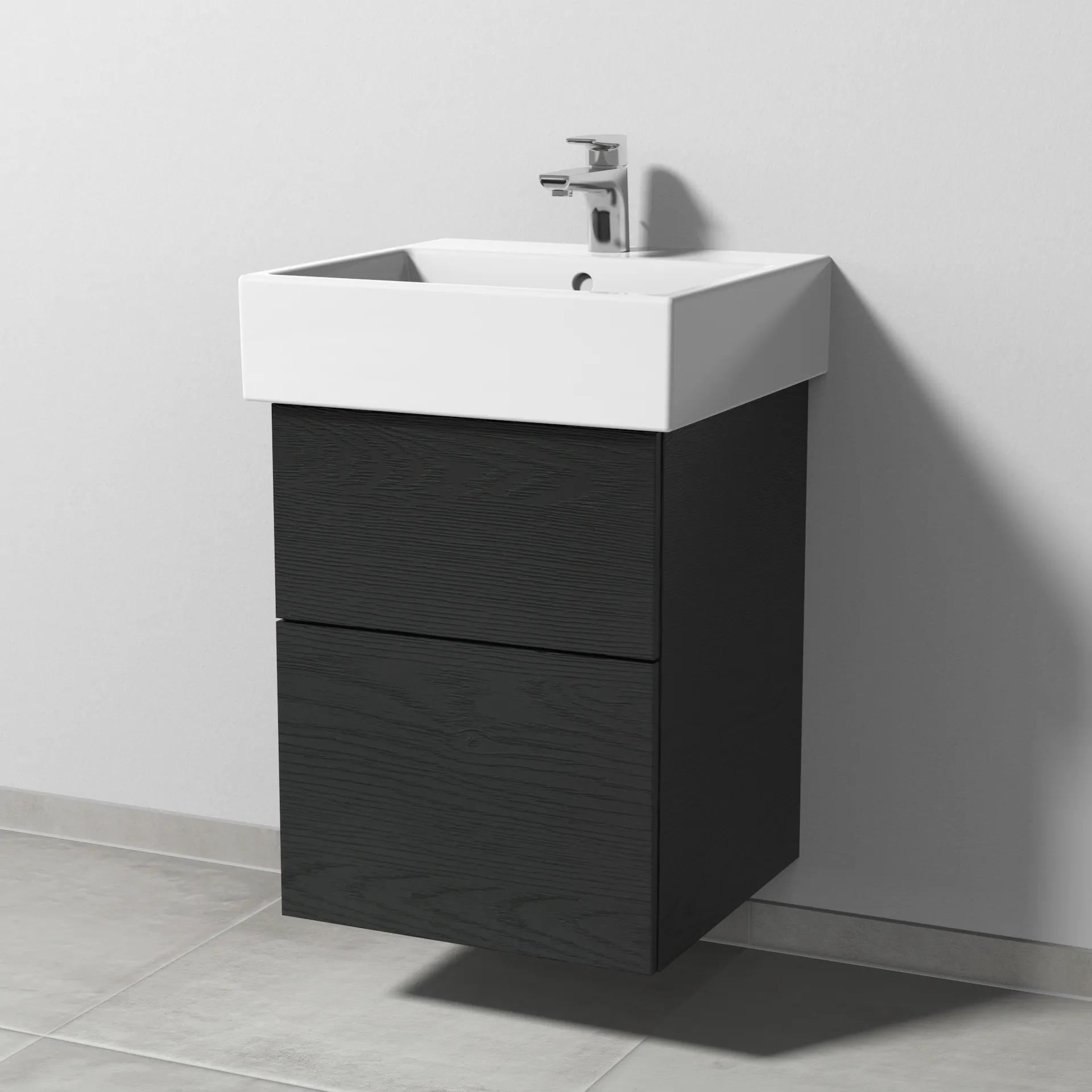 Sanipa Waschtischunterschrank „3way“ passend zu Keramik-Waschtische Vero Air von Duravit 450 × 591 × 447 mm in Black Oak