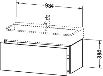 Duravit Waschtischunterschrank wandhängend „L-Cube“ 98,4 × 39,4 × 45,9 cm