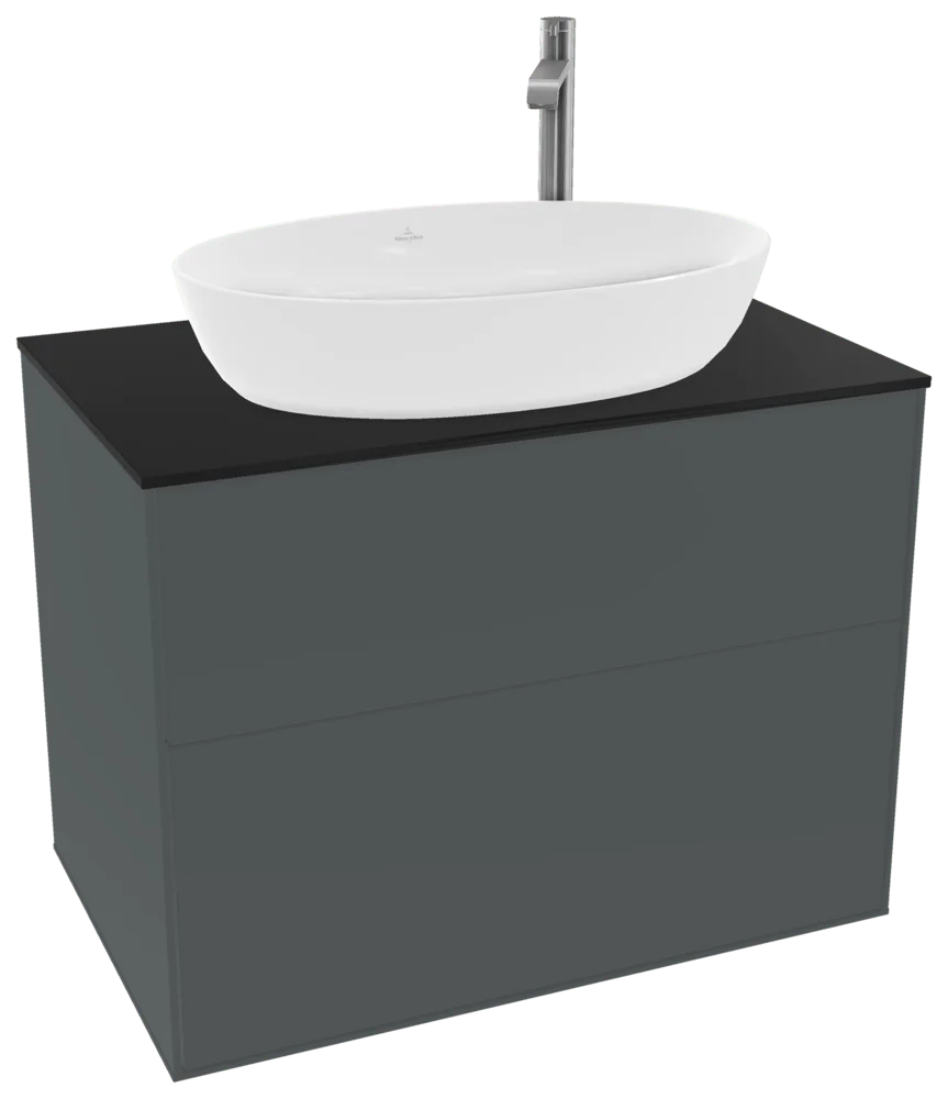 Villeroy & Boch Waschbeckenunterschrank Finion F87, Midnight Blue Matt Lacquer, 800x603x501 mm, mit SoftClosing und Push-to-open Funktion