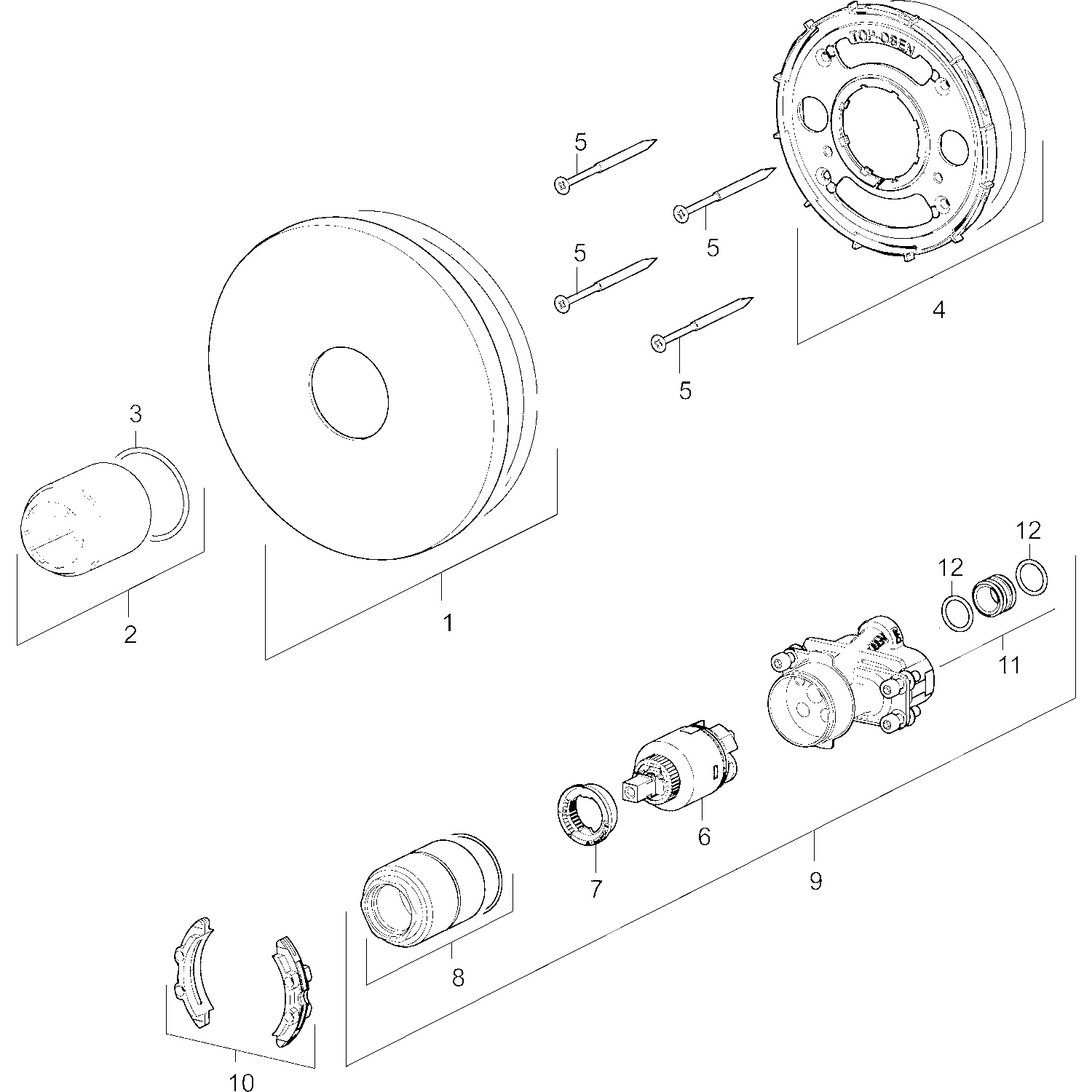 HA Fertigmontageset für Brausebatterie HANSAVAROX PRO 4055 Rosette rund Chrom