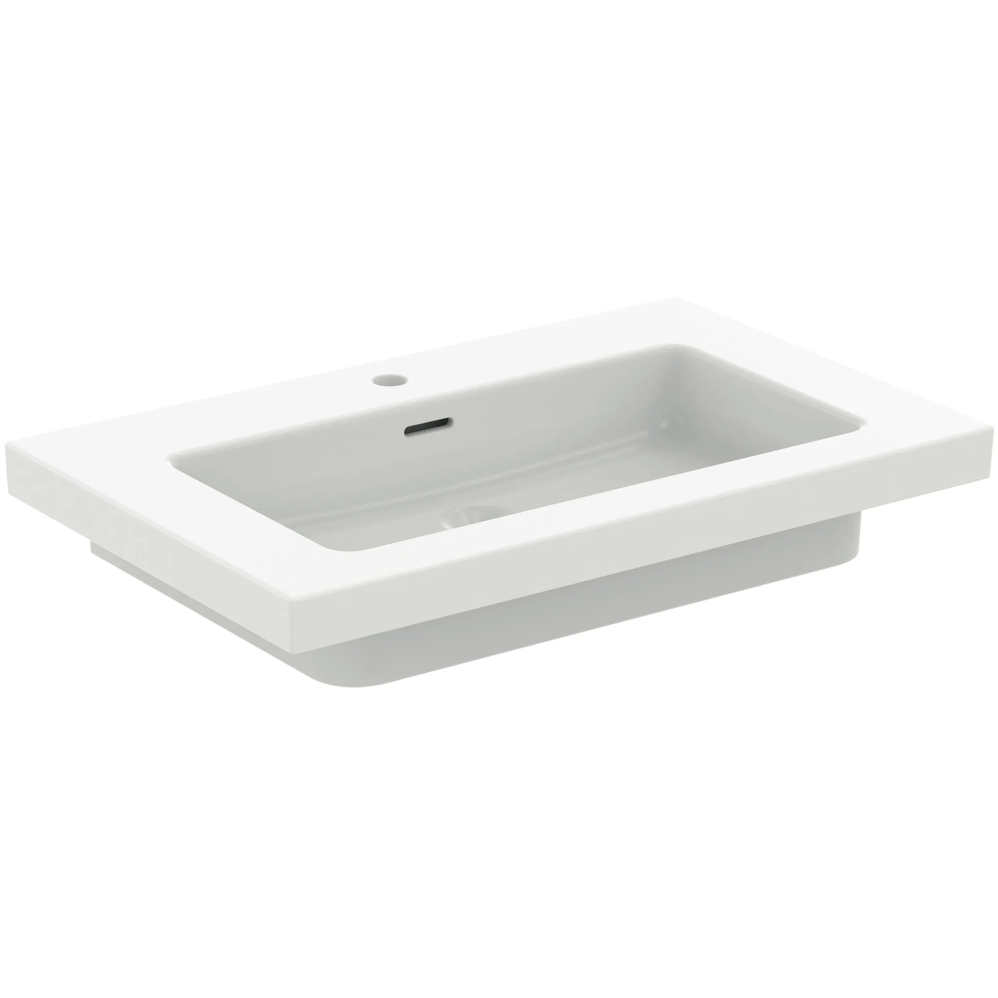 Waschbecken „Extra“ 81 × 51 × 15 cm, Hahnlochposition mittig in Seidenweiß Waschbecken „Extra“ 81 × 51 × 15 cm, Hahnlochposition mittig in Seidenweiß
