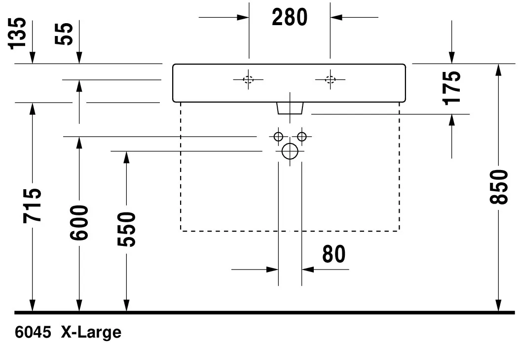 Wandwaschtisch „Vero“, mit Überlauf, Hahnlochposition mittig Wandwaschtisch „Vero“, mit Überlauf, Hahnlochposition mittig