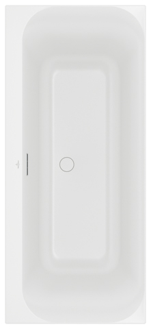 Villeroy & Boch Badewanne mit eckiger Innenform „Loop & Friends“ rechteck 180 × 80 cm, rechteckig, Mittelablauf in Stone White