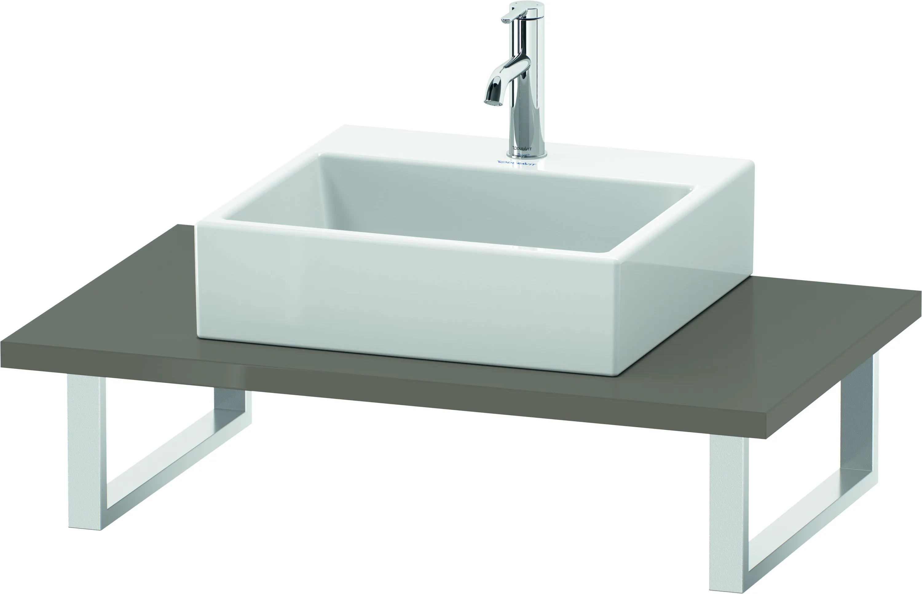 Duravit Konsole „L-Cube“ in Flannel Grey Hochglanz
