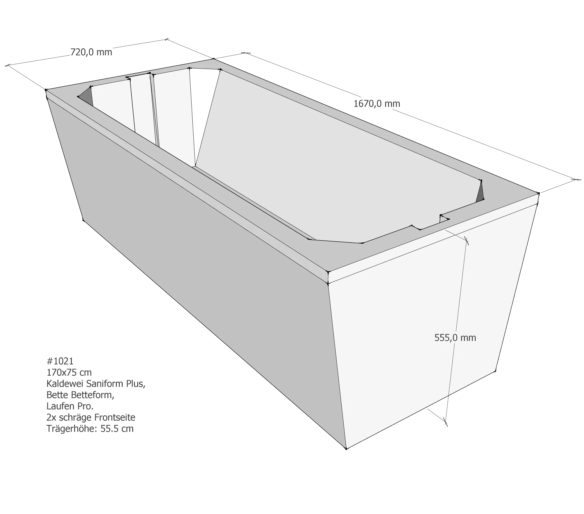 Badewannenträger passend für Bette Betteform, Kaldewei Saniform Plus, Laufen Pro 170,00x75,00x cm 170 × 75 cm Badewannenträger passend für Bette Betteform, Kaldewei Saniform Plus, Laufen Pro 170,00x75,00x cm 170 × 75 cm