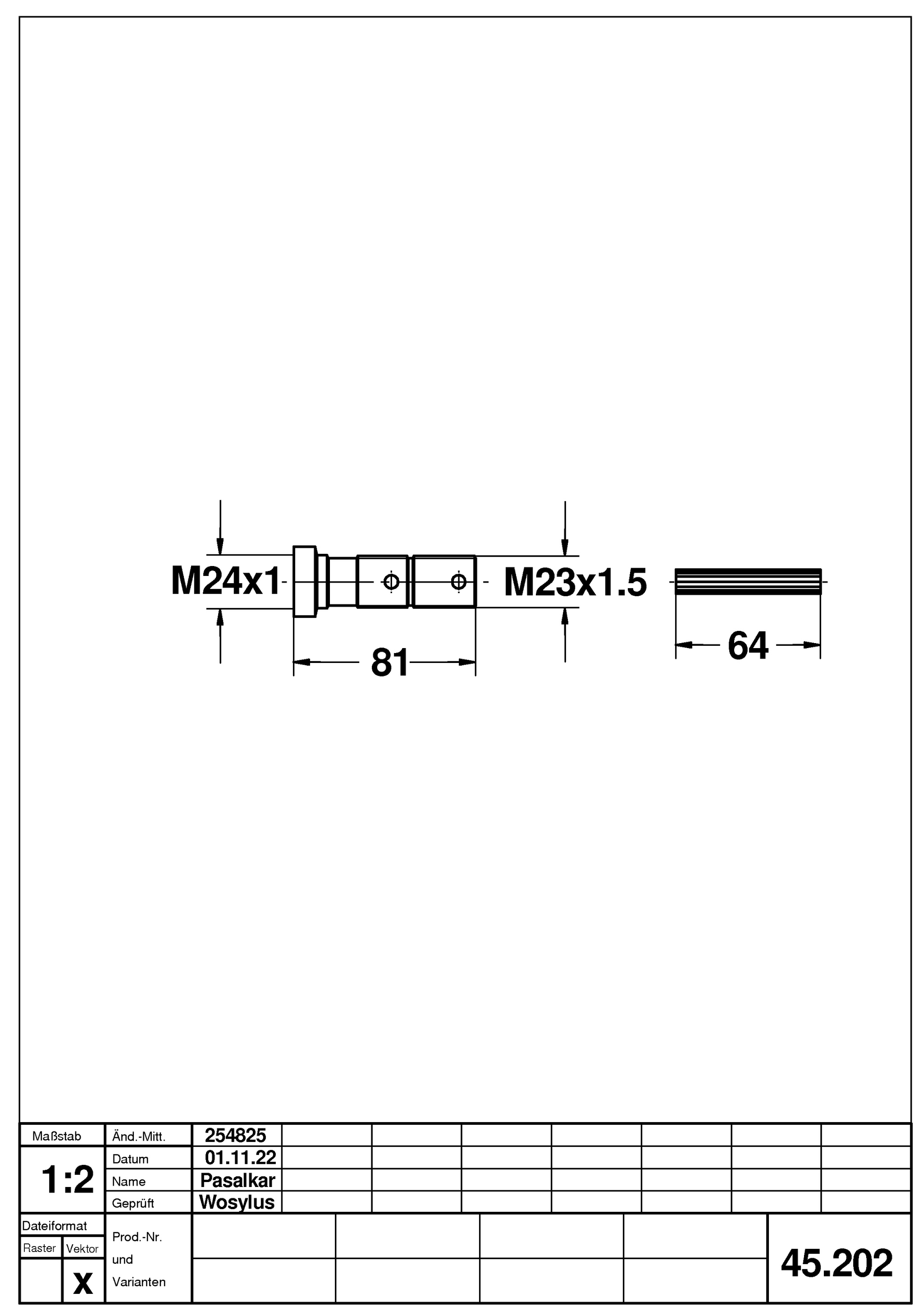Verlängerungsset 45202, 80 mm, für UP-Ventile, 1/2″, 3/4″, 1″, chrom