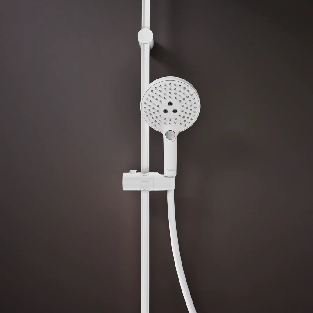 Hansgrohe Raindance Select S Showerpipe 240, PowderRain, 16 l/min, Thermostat Ecostat Comfort, Aufputzinstallation, DN15, G 1/2