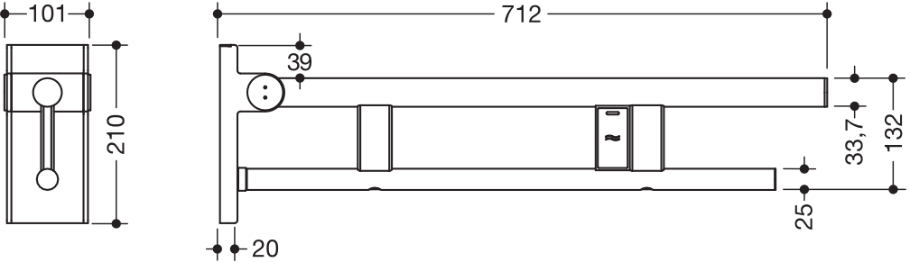 HEWI Stützklappgriff „System 900“