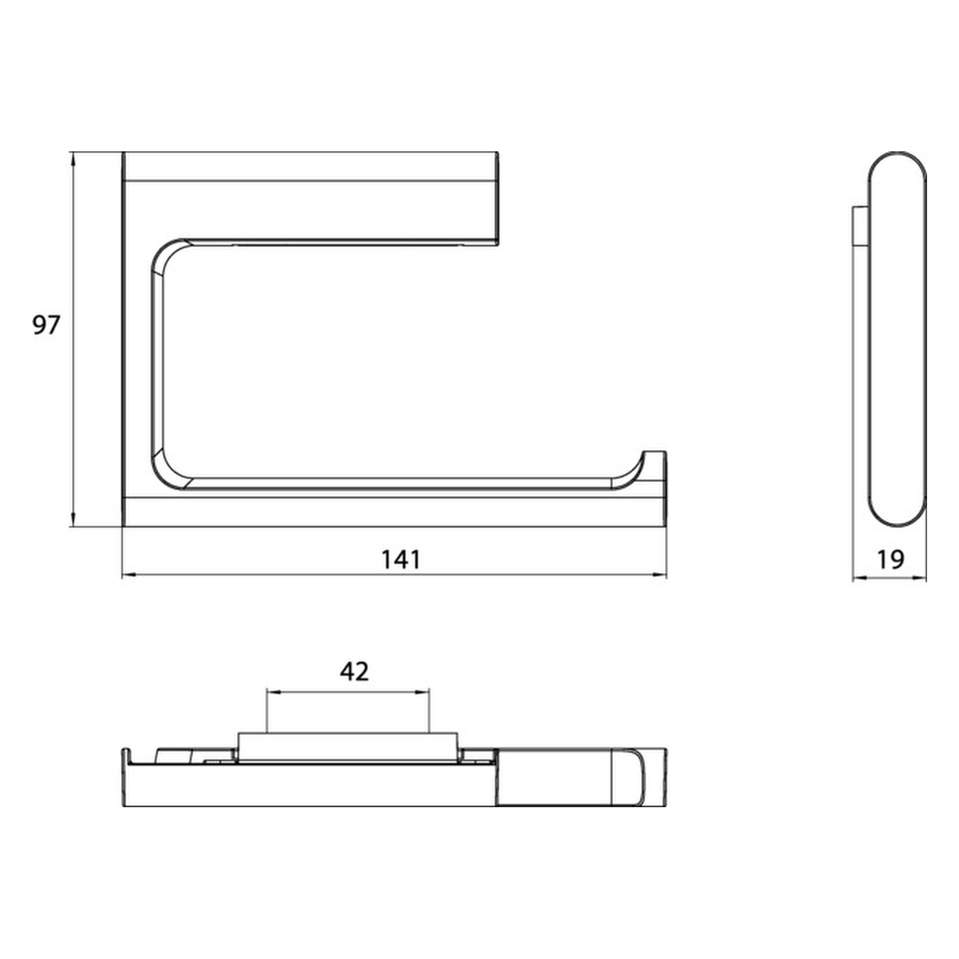 emco Toilettenpapierhalter ohne Deckel „flow“ 1,9 × 9,7 cm in chrom