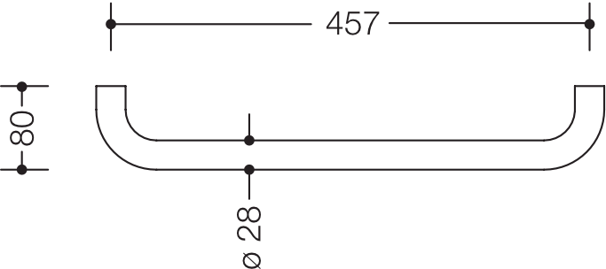 HEWI Handtuchhalter „Serie 477“ 48,5 × 2,8 × 8 cm in Reinweiß