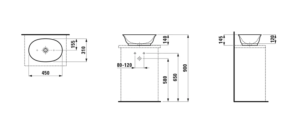 Waschtisch-Schale THE NEW CLASSIC 310x450x140 ohne Hahnloch ohne Überlauf weiß Waschtisch-Schale THE NEW CLASSIC 310x450x140 ohne Hahnloch ohne Überlauf weiß