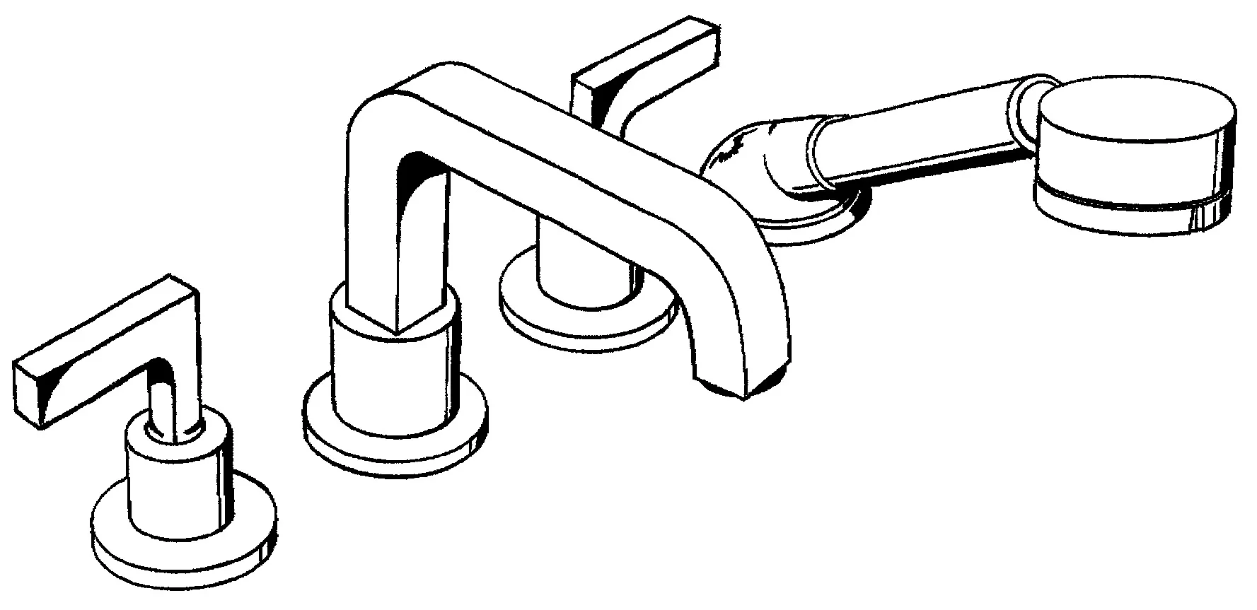 Hansgrohe AXOR Citterio 4-Loch Fliesenrandarmatur mit Hebelgriffen und Rosetten Chrom Hansgrohe AXOR Citterio 4-Loch Fliesenrandarmatur mit Hebelgriffen und Rosetten Chrom