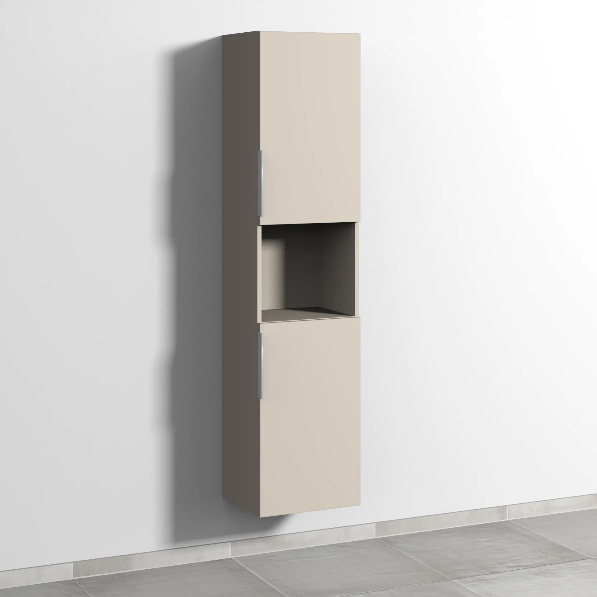 Sanipa Hochschrank „3way“ 400 × 1700 × 345 mm Anschlag rechts, in Kaschmir (matt), Anschlag rechts