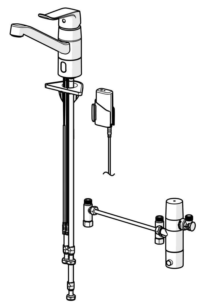EHM Küchenarmatur HansaCARE 4613 3V, Bluetooth Ausladung 214 mm Chrom