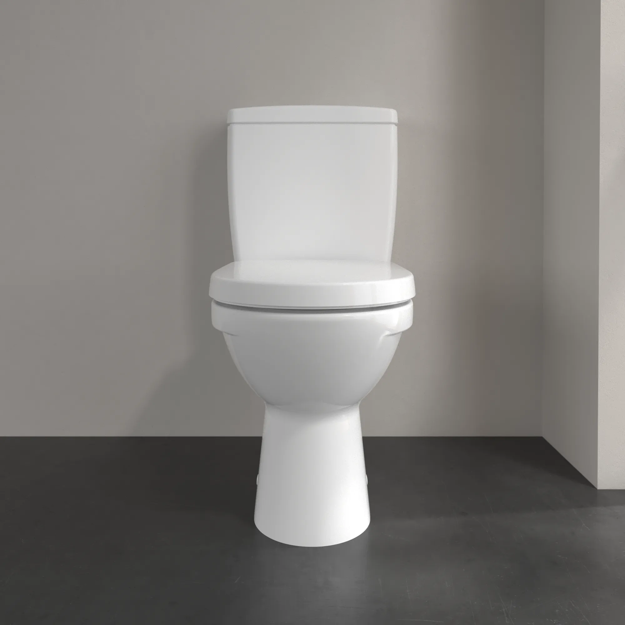 Tiefspül-WC Compact spülrandlos für Kombination O.novo 5689R0, 360 x 605 x 400 mm, Oval, bodenstehend, Abgang waagerecht, Weiß Alpin