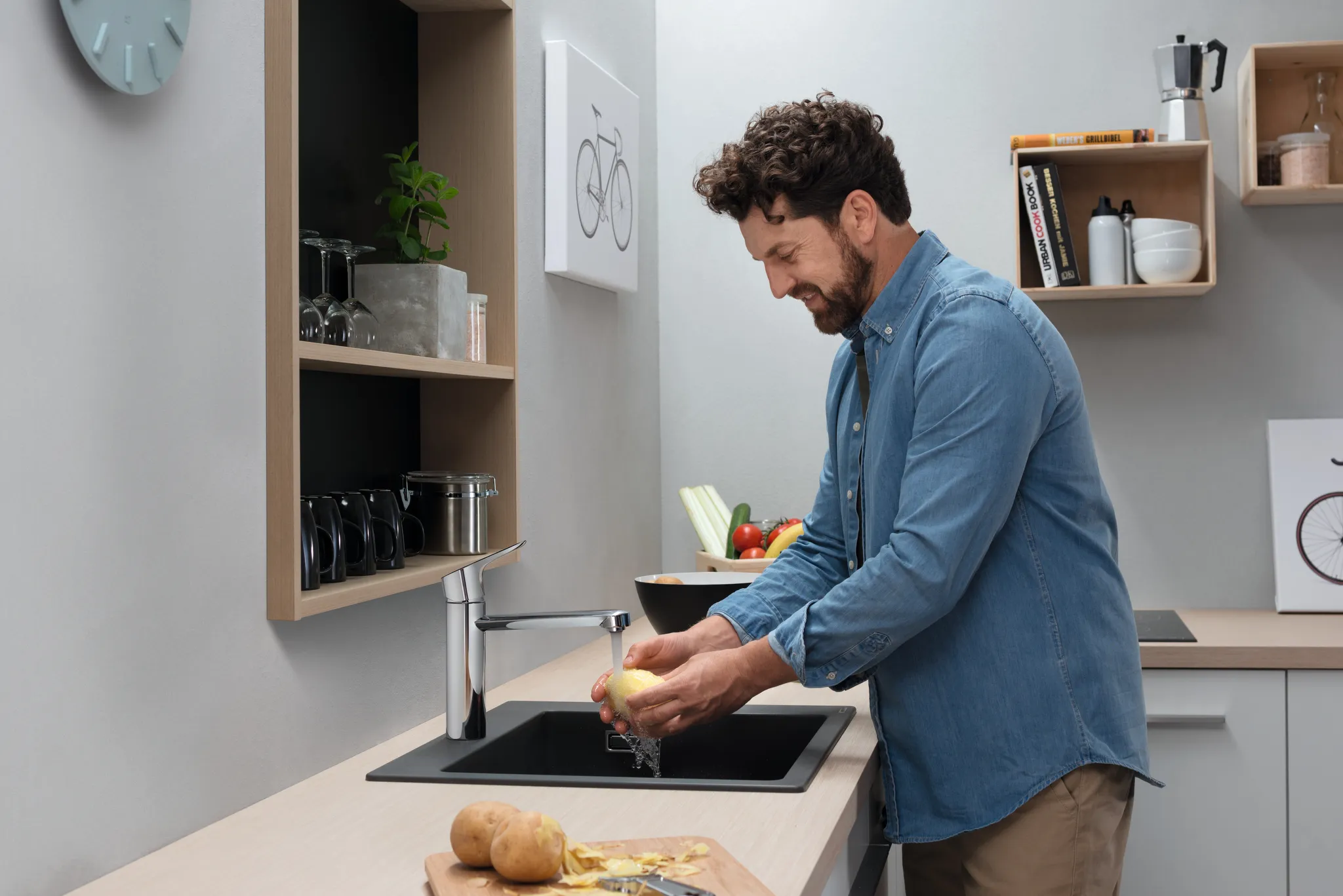 Hansgrohe S51 S510-F450 Einbauspüle 450, Steingrau