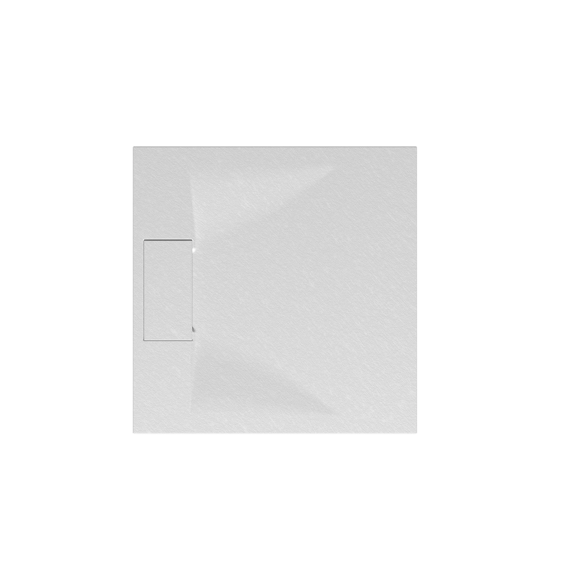 Breuer QUICK 72 Lite Line Steinoptik Quadratduschwanne, Weiß, 800 mm × 800 mm, rutschsicher (Klasse B), leichtes Verbundmaterial