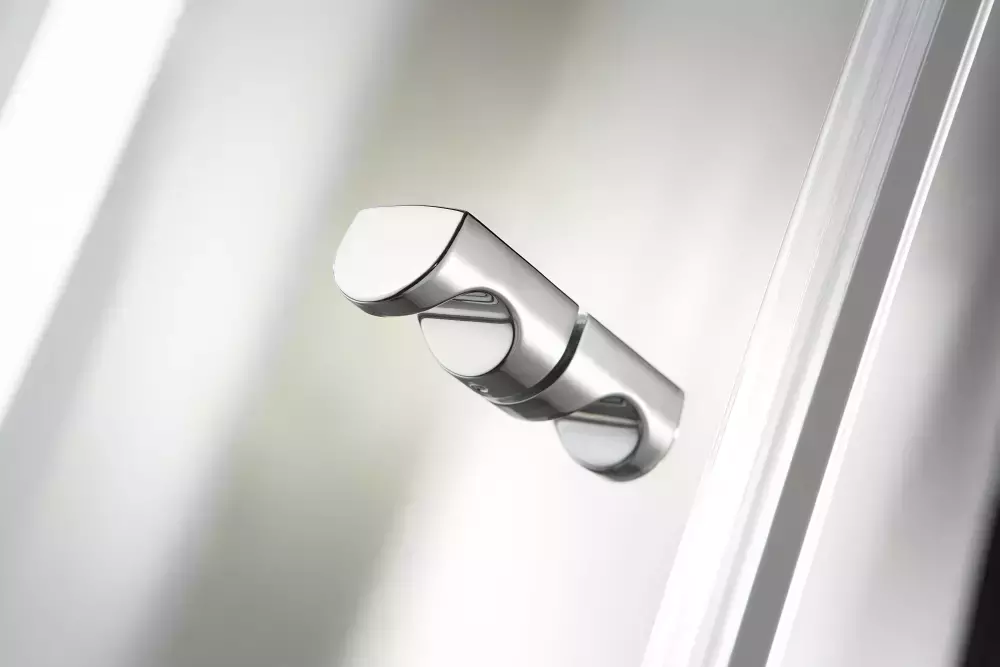 HSK teilgerahmte Drehtür „Exklusiv 2.0“ Glas Perla, Profile Alu Silber-matt, H: 2000 mm HSK teilgerahmte Drehtür „Exklusiv 2.0“ Glas Perla, Profile Alu Silber-matt, H: 2000 mm